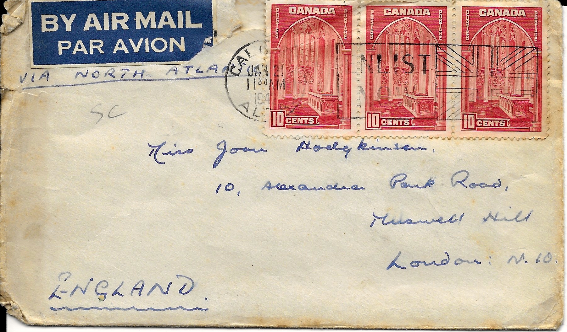 Letters from Canada 21st January 1942 - envelope
