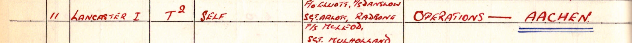Hugh's Logbook entry 11th April 1944