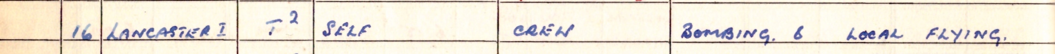 Hugh's Logbook entry 16th April 1944