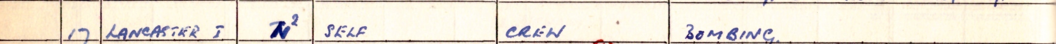 Hugh's Logbook entry 17th April 1944