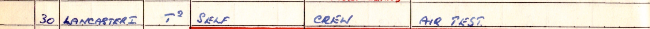 Hugh's Logbook entry 30th April 1944