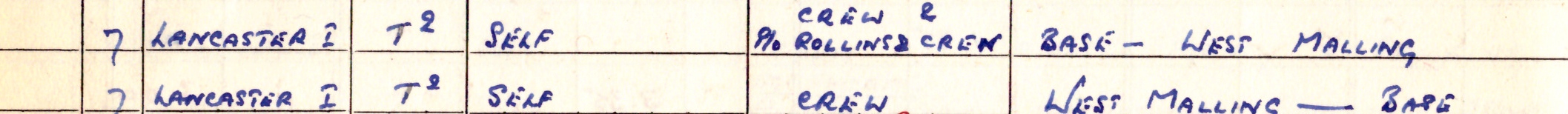 Hugh's Logbook entry 7th April 1944