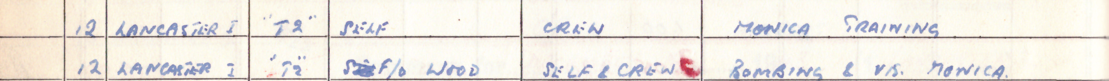 logbook entry 12th Feb 1944 - Two flights