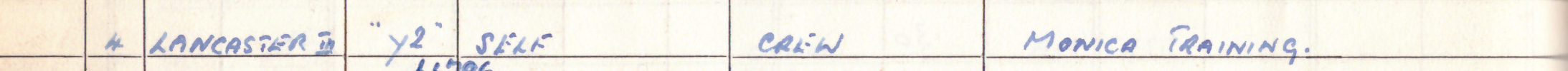 logbook entry 4th Feb 1944 - Monica training