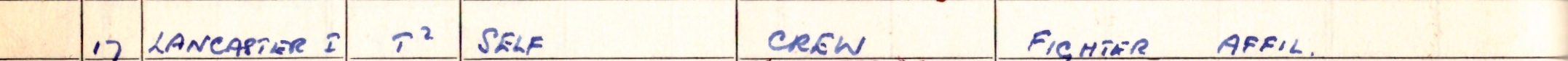 Hugh's Logbook entry 17th March 1944
